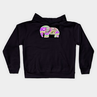 elephant in colorful pattern art vector totonac wallpaper Kids Hoodie